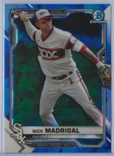 2021 Bowman Chrome Sapphire 7 Nick Madrigal blue base White Sox RC