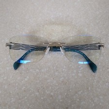 Charmant XL2082 WP1 Line Art Silver/Teal Rimless Japan 52-17-135