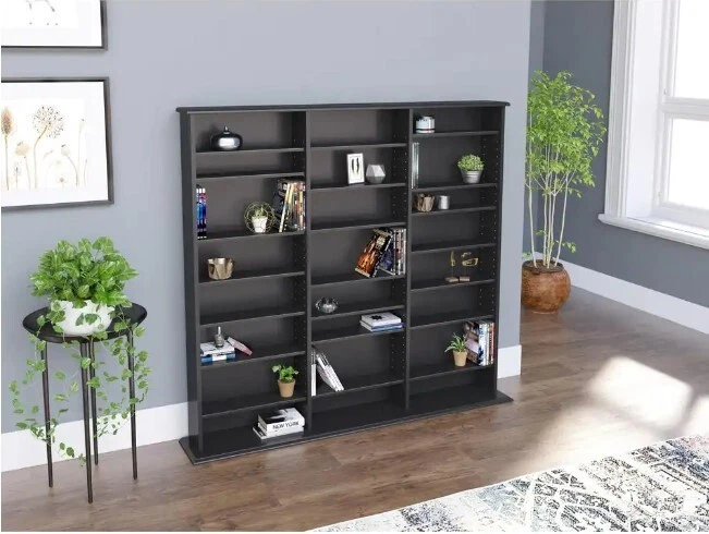 Home 540 Wall Storage Media Cabinet CD VHS Blu-Ray Multimedia Wall Unit Tower - Image 4 of 4