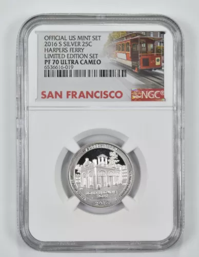 2016-S PF70 Silver Harpers Ferry Quarter NGC Limited Edition