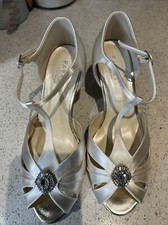 Paradox London Bonnie Wide fit Size 5 Satin T - Bar Low Heeled Shoes