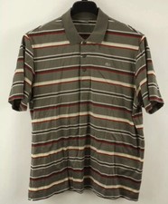 Lacoste Multi Croc Polo Shirt Men  s 2XL Gray Red Black Stripe Cotton