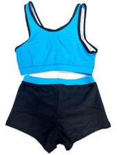 Girls' -Piece Sport Dance Outfit Crop Top with Booty Shorts Gymnastics Leotar...