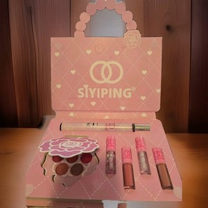 Kit de maquillage avec lip Gloss, Eye Shadow, Rouge à lèvres - Marron rouge rose