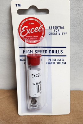 Excel 50080 #80 High Speed Carbon Twist Drill Bit pk 12 Models Cars Planes Tanks