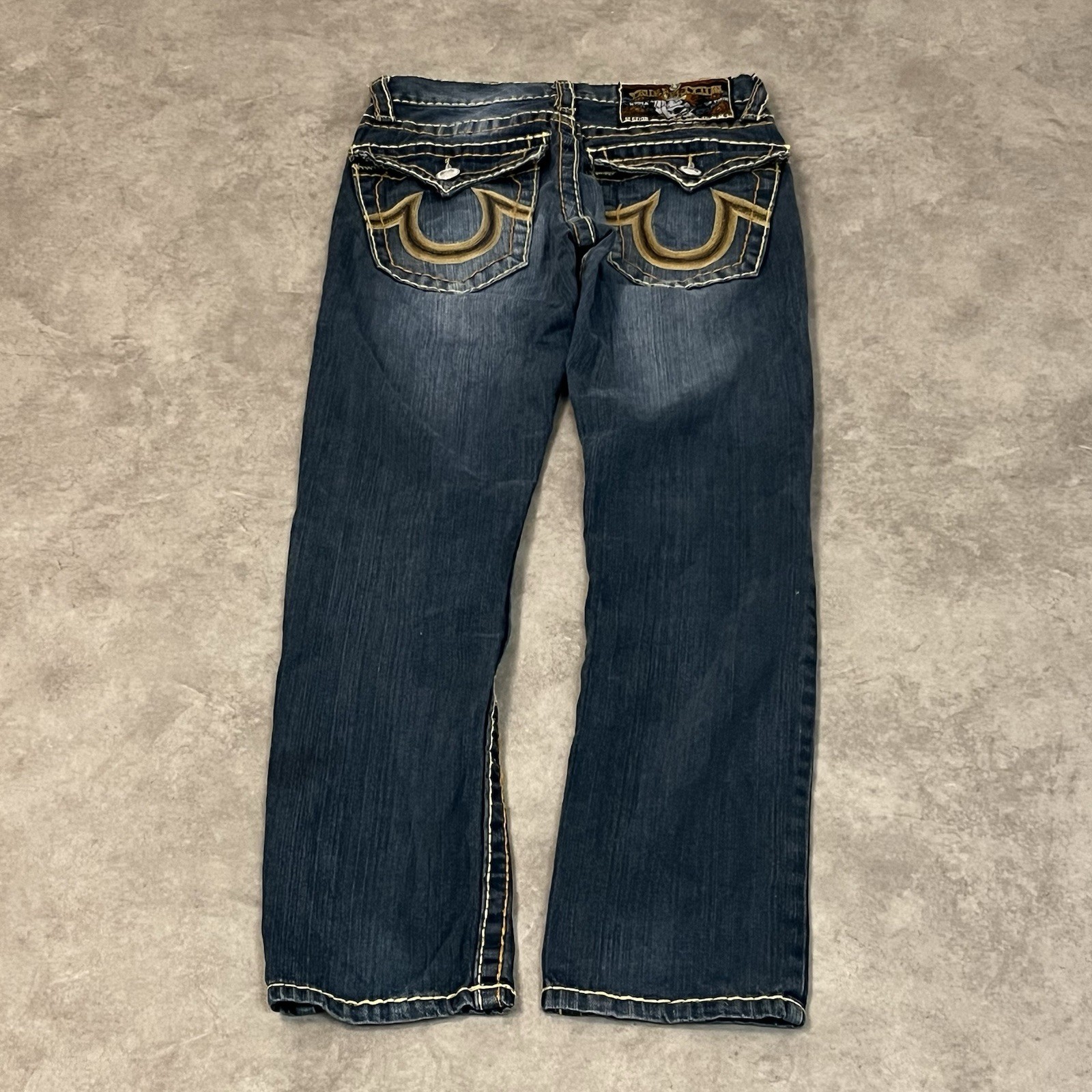 True Religion Jeans 29 Damen Straight Backprint Y2K Vintage