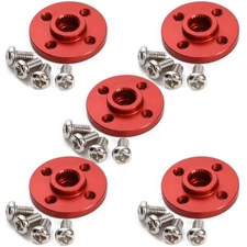 Pstyle. 25t Aluminum Servo Horn for RC Cars, Set of 5, PST-143 (Red)