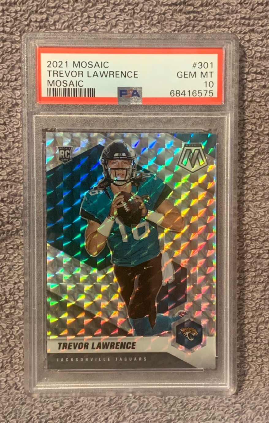 2021 Panini Mosaic - Trevor Lawrence #301-Mosaic Silver-Rookie-PSA 10