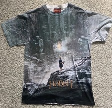 Vtg The Hobbit Desolation of Smaug T Shirt Official AOP All over Front Print