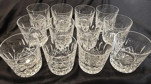 Set of 12 Vintage Waterford Lismore Old Fashioned Glasses - 3 3/8 inch - Ireland