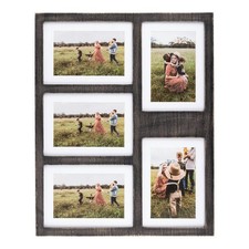 GLM 4x6 or 5x7 Collage Picture Frames for Wall, Holds 5 Photos with Glass & M...
