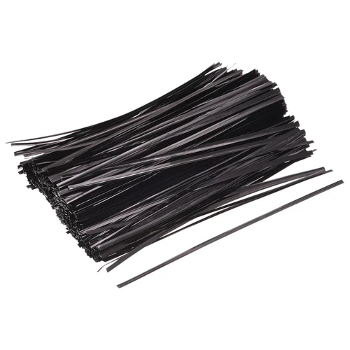 Foil Twist Ties 7" Plastic Closure Tie for Bread, Candy Black 750pcs