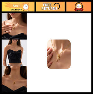 Authentic Dainty 14K Gold Plated Cross Necklace for Women - Layered Choker & Trendy Jewelr
