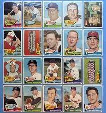 1965 Topps Lote de 20 Dif, Yankee Phil Linz, Ron Perranoski, Jim Coker, en muy buena condición