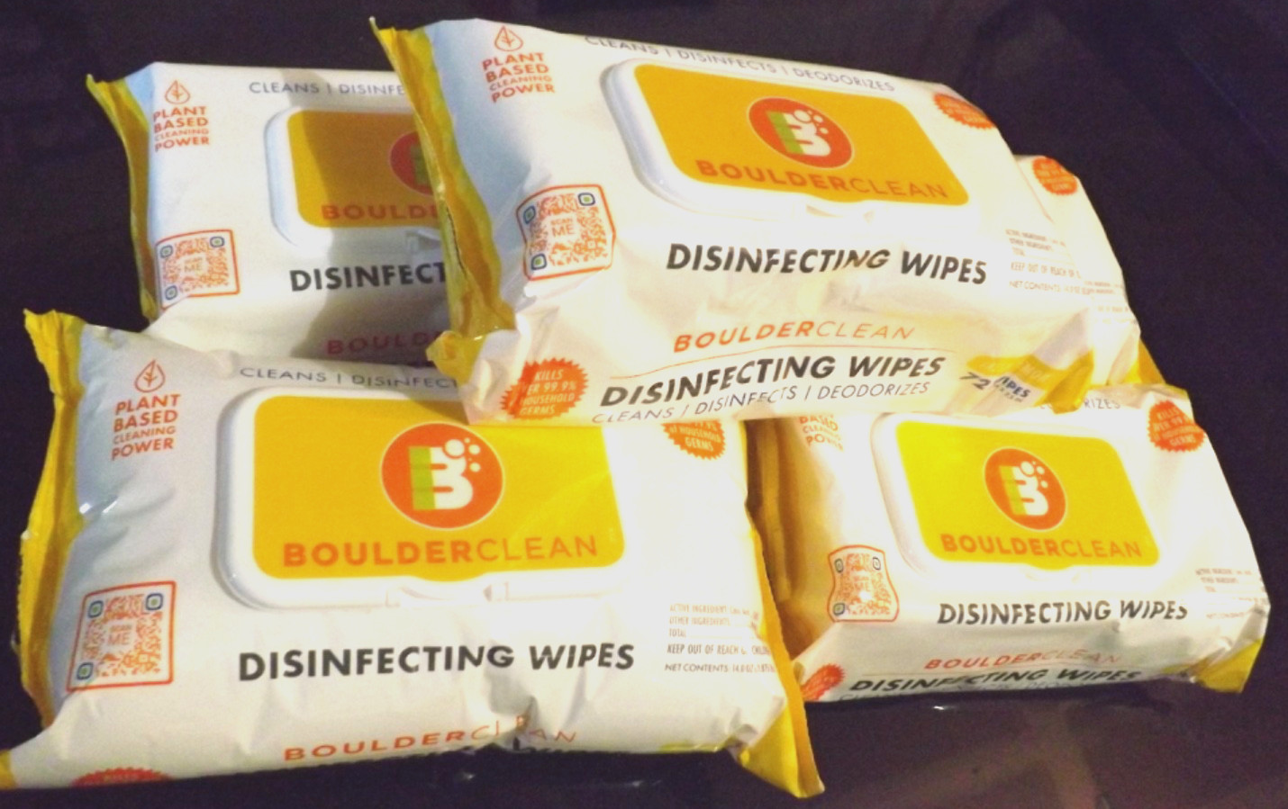 Lot 5: BOULDER CLEAN 99%Disinfecting Wipes Lemon Fresh 72 Count Each Plant Based