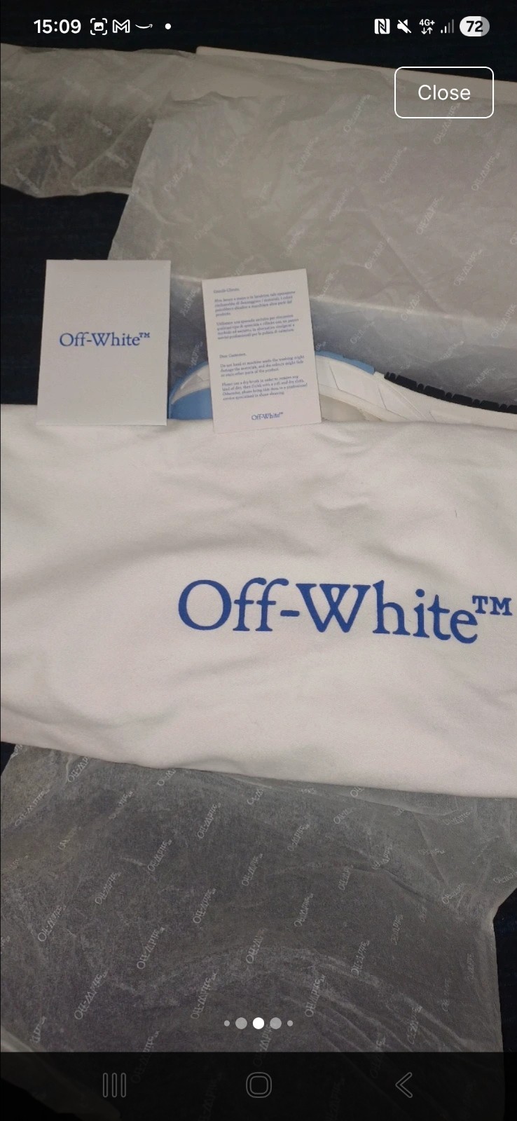 Off White Blue and White Trainers Size 4 EU 37 BNIB with Box and Bag Never Worn image 8