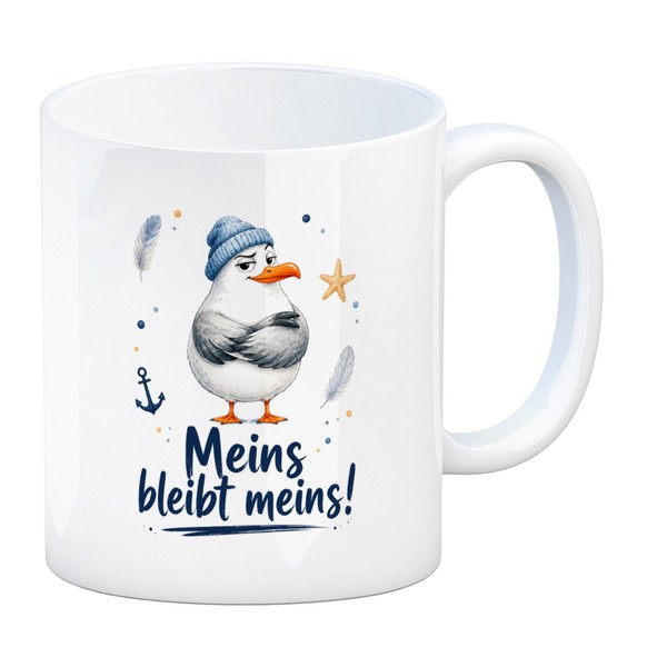 Kaffeebecher MöWe - Tasse Im Maritimen MöWenlook Kaffeetasse Mit Spruch: Meins-image