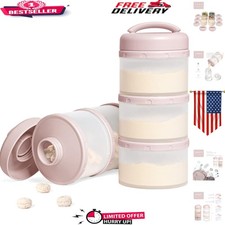 Light Pink Stackable Formula Dispenser - Portable Baby Feeding Solution  2 Pack