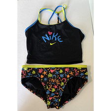 Girl's Nike T-Crossback Midkini Two Piece Swimsuit Youth XL GUC