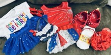 Build A Bear 4th of July Clothes: 2 Tulle Skirts, 2 Tops, Purse, Shoes, Socks