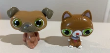 2 2007 DECOPAC HASBRO LITTLEST PET SHOP CAKE TOPPER FIGURES CAT & DOG
