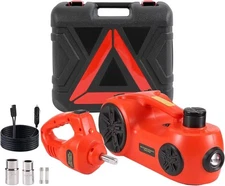 EFFIROSO Upgrade LED Light Electric Car Jack Kit 5 Ton12V Hydraulic Jack Lift