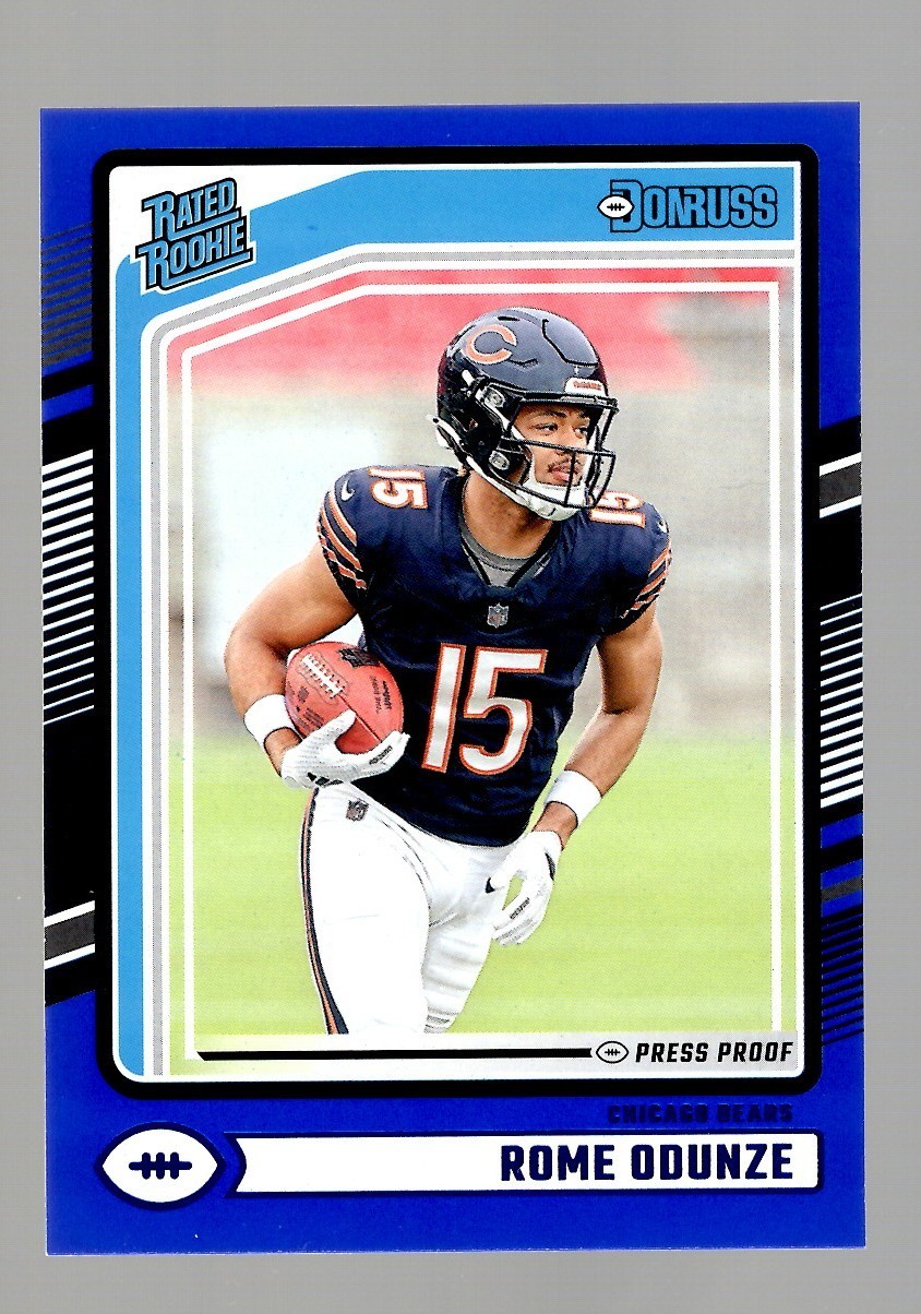 2024 Panini Donruss - Rated Rookie Rome Odunze #309 Blue Press Proof (RC)
