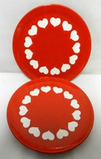 WAECHTERSBACH Heart Salad Appetizer Side Snack plate set 2 pair Germany 7.5" red
