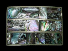 TD01124 VINTAGE 1970s  ABALONE SHELL  SOUTHWESTERN DESIGN ART BELT BUCKLE
