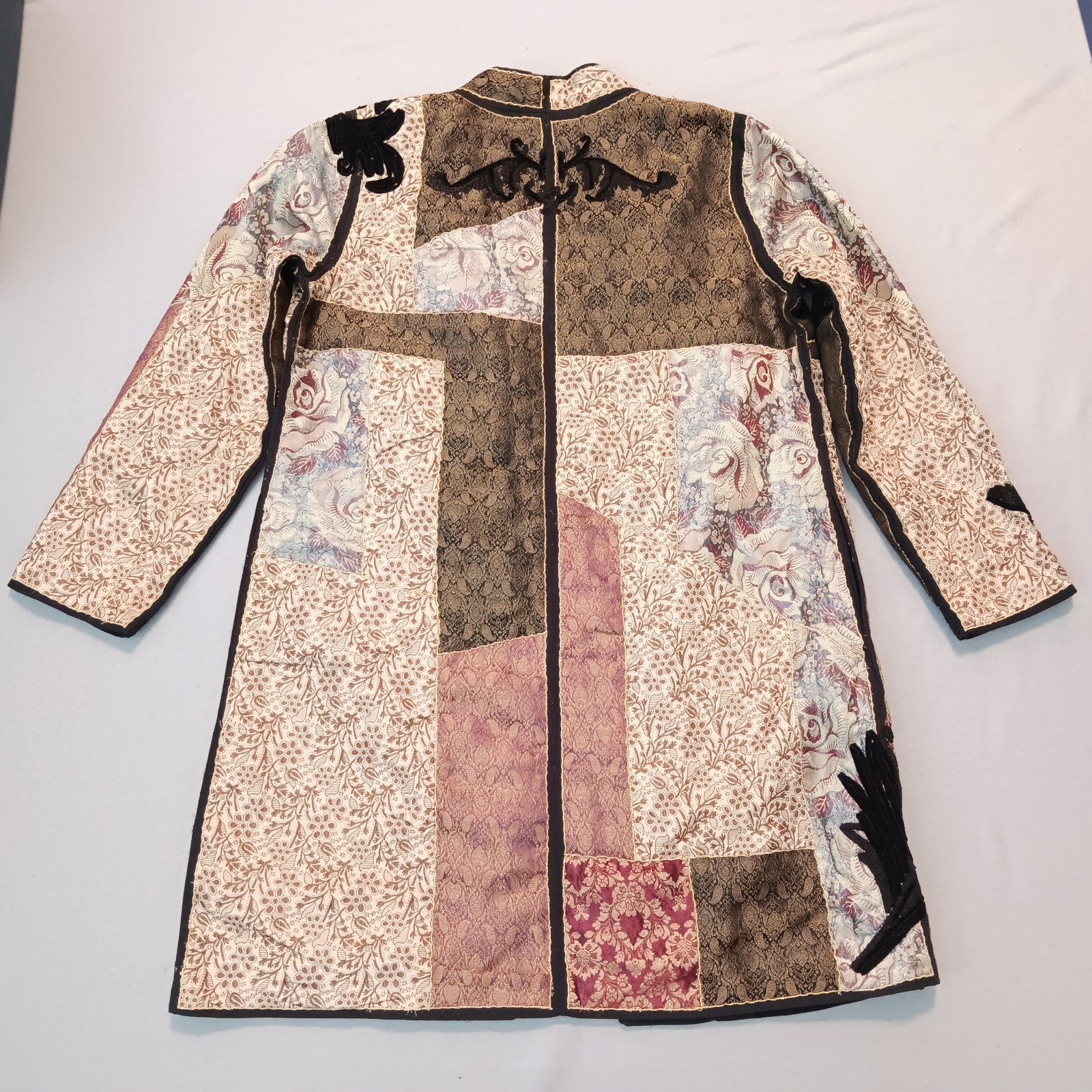 Soft Surroundings Savoie  Quilted Patchwork Tapestry Duster Jacket Artsy Boho