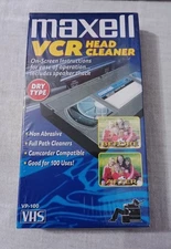VINTAGE MAXELL VCR HEAD CLEANER VP-100 DRY TYPE SEALED NEW OLD STOCK
