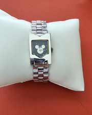 Disney Mickey Mouse Icon Silver Bracelet Watch, Wrist 6 3/4, New Battery