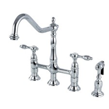 Kingston Brass KS127.TALBS Tudor 1.8 GPM Bridge Kitchen Faucet - - Chrome