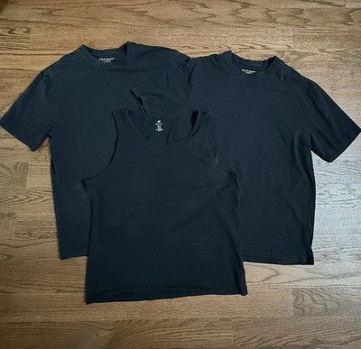 Primark/H&M Men's Crew Neck Short Sleeve Solid Black T-Shirt Size M(3 tops)