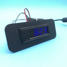 Classic Mini Digital Clock / Temp Gauge for Top Dash Rail Ashtray