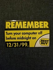 Y2K Best Buy - laptop Sticker - turn off computer 12/31/99 - NEW