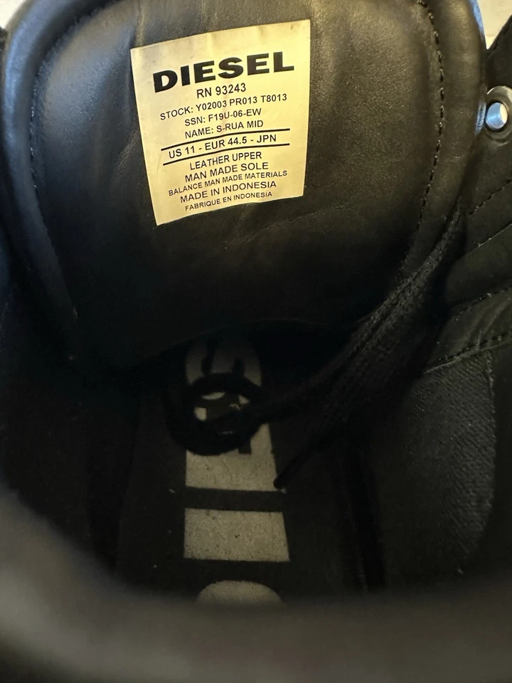 Zapatillas Medianas Diesel S-RUA Cuero Negro Hombre Talla 11 Foto 4 de 4