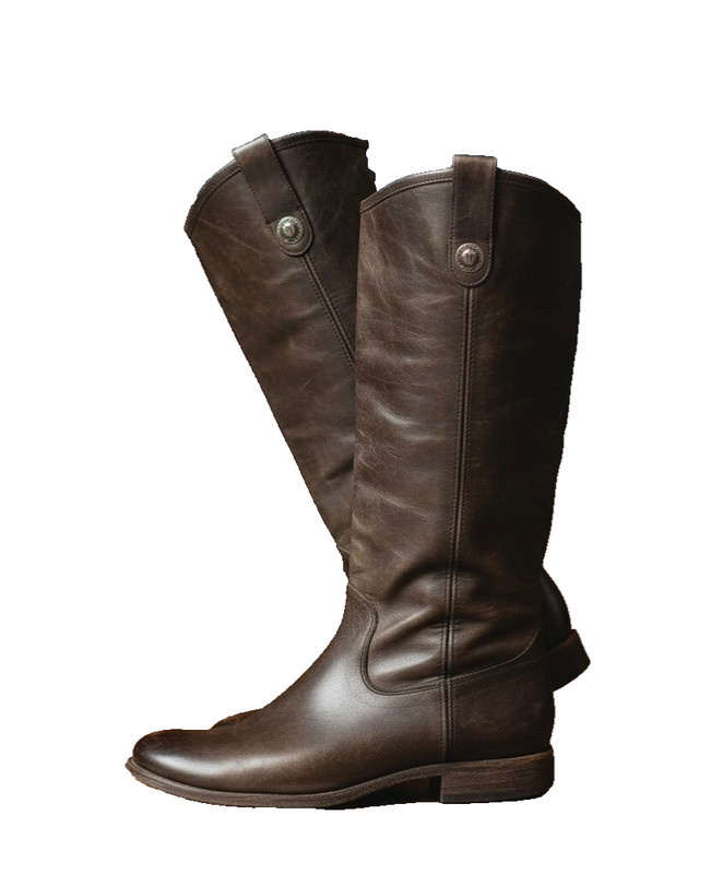 FRYE Melissa Button Tall Riding Boots Gray Brown Leather Western Women’s  7