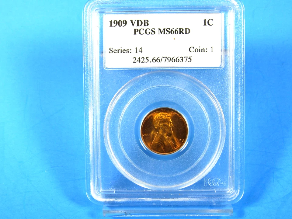 1909 VDB P Lincoln Cent, First Year Of Issue, PCGS MS 66 Red - Image 2 of 4