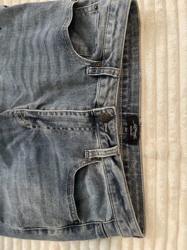 Jeans donna Ed Hardy New York City teschio slim svasato taglia 30 Y2K ricamato - Foto 3 di 5