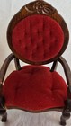 New Vintage Red Velvet French Victorian Style Dollhouse Chairs & Table Miniature — photo 3