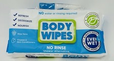 XL Bath Wipes for Adults Bathing No Rinse - 50 Count  4 Travel Wipes - 9"X12"