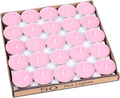 Teelichter rosa lange Brenndauer Nachtlicht Kerzen unparfümiert Teelichter 50er Pack