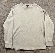 Banana Republic Waffle Knit Sweater Mens Large Crewneck Pullover Beige