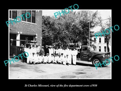 St Charles Missouri The Fire Department Crew c1950 Old Large Historic Photo