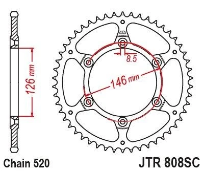 Bolsillo trasero de acero JT - JTR808.49SC Suzuki RM250 Z 1982 Foto 2 de 2