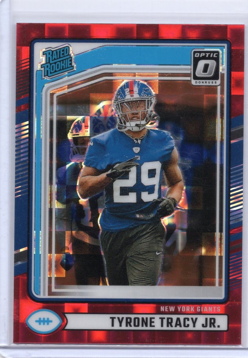 Tyrone Tracy Jr. 2024 Panini Donruss Optic Preview Red Pandora Rated Rookie #364