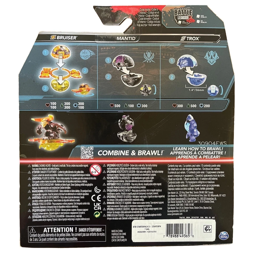 Bakugan Battle Brawlers Starter Set Transforming Bruiser, Mantid & Titanium Trox - Image 2 of 3
