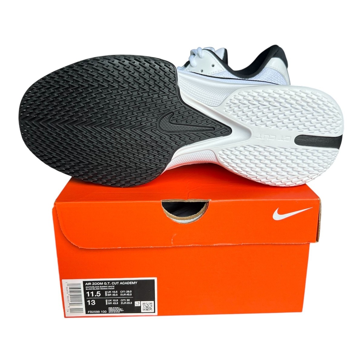 Nike Air Zoom GT Cut Academy Size 11.5 Men's Shoes White/Black