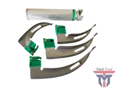 Fiber Optic Mac Laryngoscope Set (LED Light) Set of 5-Veterinary Animal Pet Dog